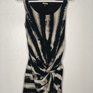 Black and tan tie-dye dress